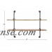 Decmode Industrial 2-Tiered Fir Wood and Iron Rectangular Wall Shelf, Brown   566923607